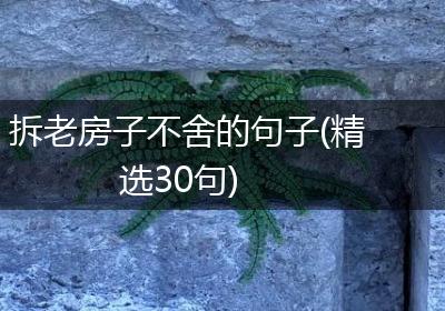 拆老房子不舍的句子(精选30句)