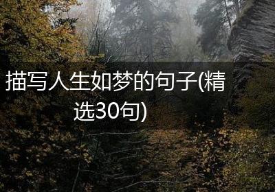 描写人生如梦的句子(精选30句)