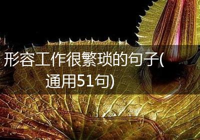 形容工作很繁琐的句子(通用51句)