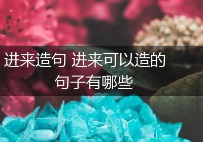 进来造句 进来可以造的句子有哪些