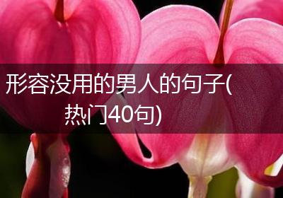 形容没用的男人的句子(热门40句)