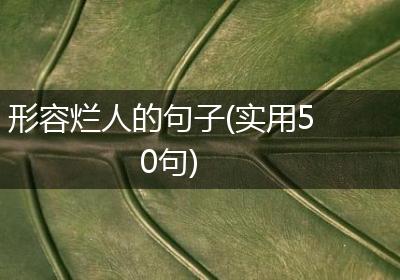 形容烂人的句子(实用50句)