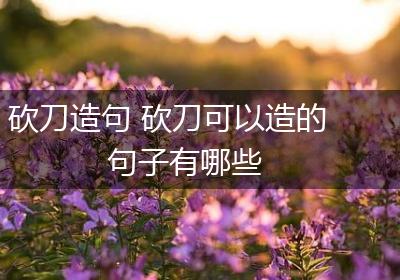 砍刀造句 砍刀可以造的句子有哪些