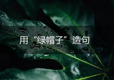 用“绿帽子”造句