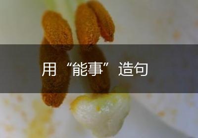 用“能事”造句