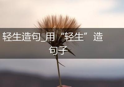 轻生造句_用“轻生”造句子