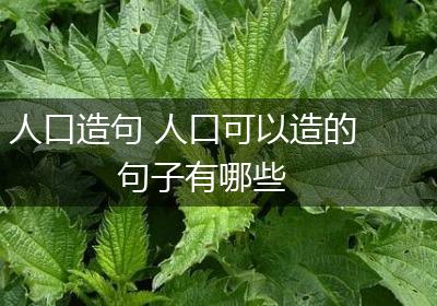 人口造句 人口可以造的句子有哪些