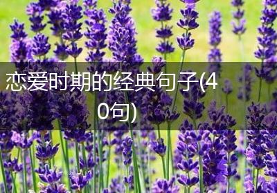恋爱时期的经典句子(40句)