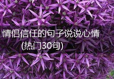 情侣信任的句子说说心情(热门30句)