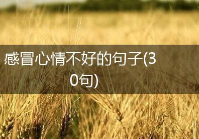 感冒心情不好的句子(30句)