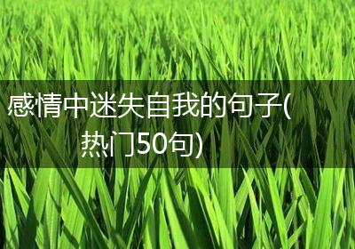 感情中迷失自我的句子(热门50句)