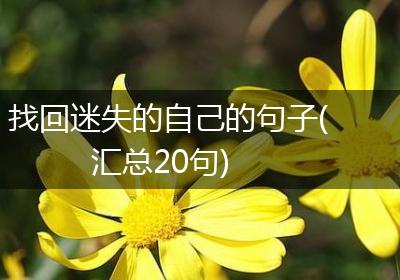 找回迷失的自己的句子(汇总20句)