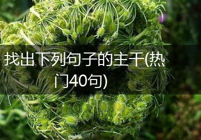找出下列句子的主干(热门40句)