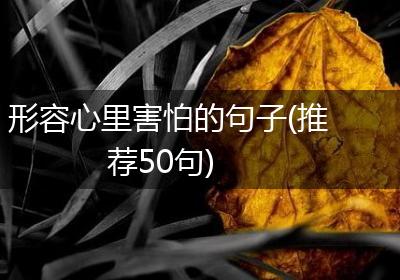 形容心里害怕的句子(推荐50句)