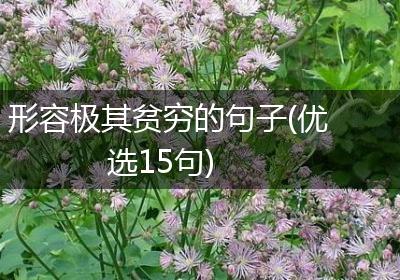 形容极其贫穷的句子(优选15句)