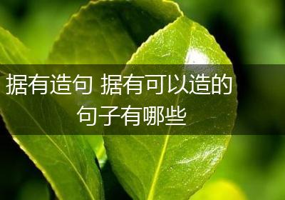 据有造句 据有可以造的句子有哪些