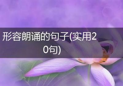 形容朗诵的句子(实用20句)