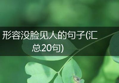 形容没脸见人的句子(汇总20句)