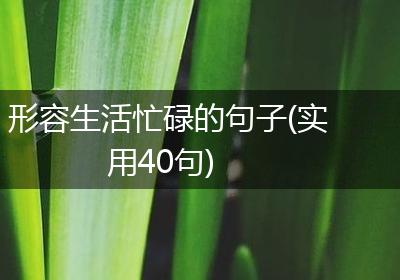 形容生活忙碌的句子(实用40句)