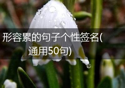 形容累的句子个性签名(通用50句)