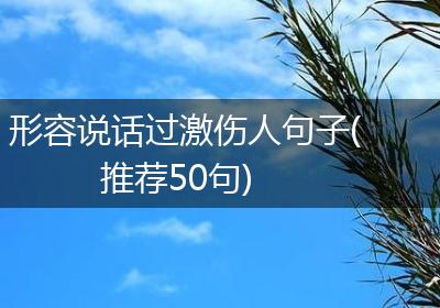 形容说话过激伤人句子(推荐50句)