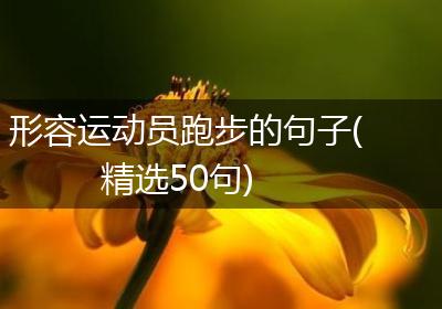 形容运动员跑步的句子(精选50句)