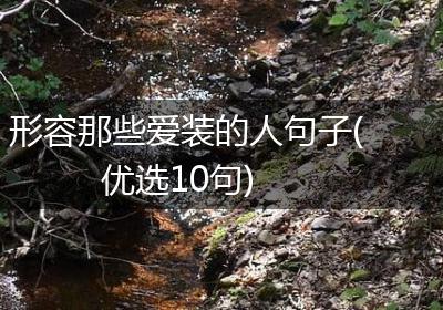 形容那些爱装的人句子(优选10句)