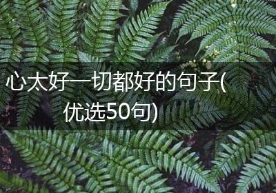 心太好一切都好的句子(优选50句)