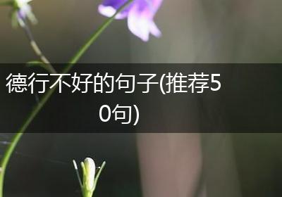 德行不好的句子(推荐50句)