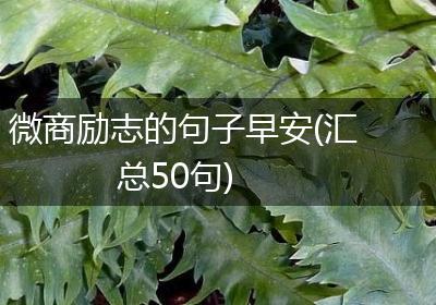 微商励志的句子早安(汇总50句)