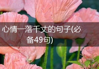 心情一落千丈的句子(必备49句)