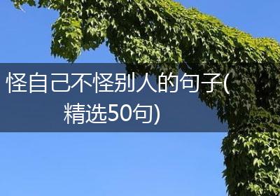 怪自己不怪别人的句子(精选50句)