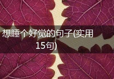 想睡个好觉的句子(实用15句)