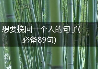 想要挽回一个人的句子(必备89句)