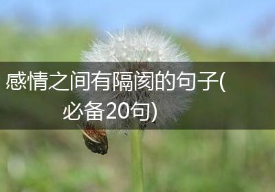 感情之间有隔阂的句子(必备20句)