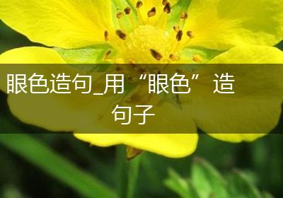 眼色造句_用“眼色”造句子