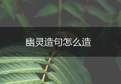 幽灵造句怎么造
