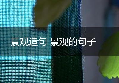 景观造句 景观的句子