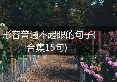 形容普通不起眼的句子(合集15句)