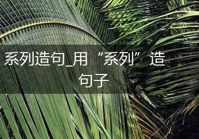 系列造句_用“系列”造句子
