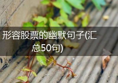 形容股票的幽默句子(汇总50句)