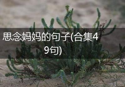 思念妈妈的句子(合集49句)