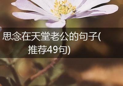 思念在天堂老公的句子(推荐49句)