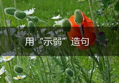 用“示弱”造句