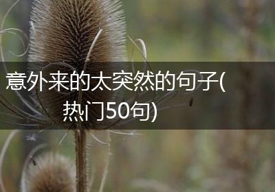 意外来的太突然的句子(热门50句)