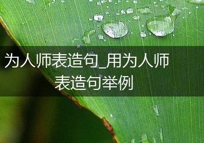 为人师表造句_用为人师表造句举例