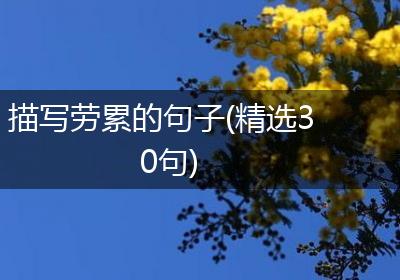 描写劳累的句子(精选30句)