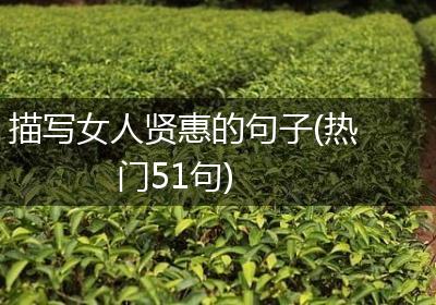 描写女人贤惠的句子(热门51句)