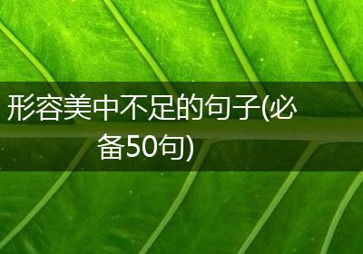 形容美中不足的句子(必备50句)