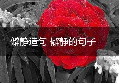 僻静造句 僻静的句子